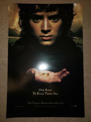 Lord Of The Rings Promo Poster 20 X 13.  5 " Elijah Wood