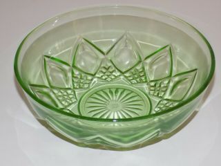 Hazel Atlas Green Depression Glass Bowl Diamond Arches