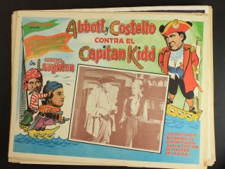 1952 Abbott And Costello Meet Captain Kid Mexican Movie Lobby Card
