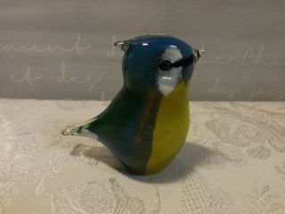 Langham Glass Bird Paperweight With Label