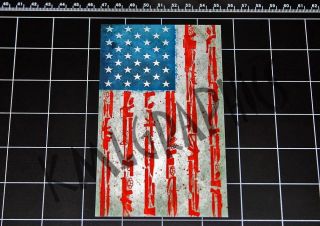 The Purge Movie Style Usa / American Weapons Flag Decal Sticker Anarchy Gun