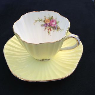 E B Foley 1850 Gorgeous Yellow Teacup And Saucer