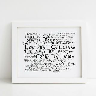 The Clash Poster,  London Calling,  Framed Art,  Album Print Lyrics Gift