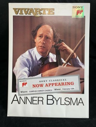 Anner Bylsma Cello - Large Sony Promo Store Display Wall/counter Poster