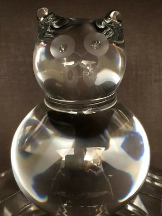 Baccarat French Art Glass Fat Cat Kitten Crystal Figurine