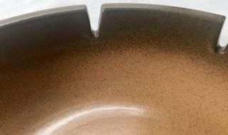 Edith Heath Ceramics Vintage Ashtray 8.  25” Brownstone? Brown Speckled 5