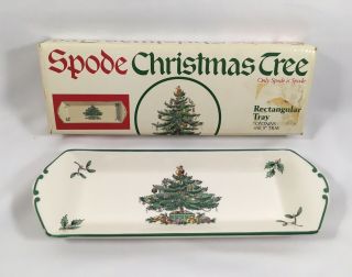 SPODE Christmas Tree 9” Rectangular Tray & Salt Pepper Shakers | W/ Boxes EUC 6