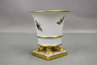 Vtg Herend Hungary Rothschild Hand Painted Claw Foot Urn Stand Birds Butterflies 2