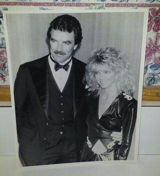 Tom Selleck And Heather Locklear 8 X10 Black And White Photograph