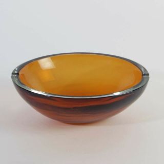 Big Cenedese Murano Glass Mid Century Space Age Ashtrey Oval Shape Honey