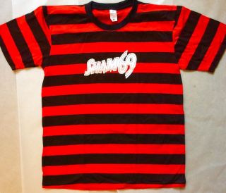 Sham 69 Stripe Black/red T - Shirt Mens All Size S - Xl Punk