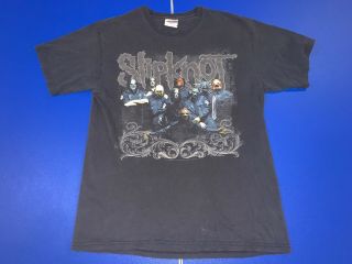 2006 Slipknot T Shirt Rare Medium Hanes Double Sided Distressed