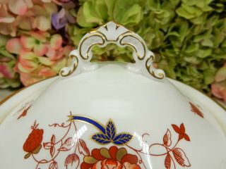 Royal Crown Derby English Porcelain Covered Vegetable Footed Bowl Bali Gold 4