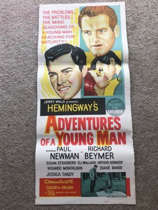 Daybill Poster 13x30: Adventures Of A Young Man (1962) Paul Newman