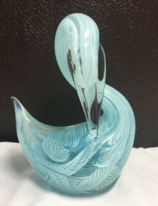 Art Glass Murano Swan Paperweight Figure Bird Italian