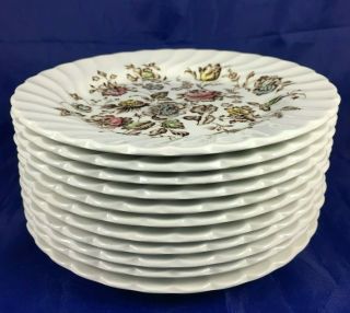 11 Vintage Johnson Brothers Staffordshire Bouquet 6 1/4 " Bread & Butter Plates