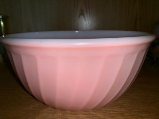 Fire King Pink 9” Nesting Bowl Of The Rainbow Swirl Series Htf