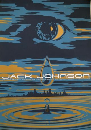 Rare Jack Johnson Concert Poster (camden,  Nj) 110/200