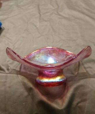 Stunning Large Heron Art Glass DIsh/Bowl in iridescent colours. 3