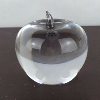 Tiffany & Co.  Crystal Apple Paperweight 3” Tall