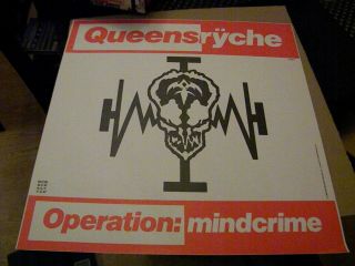 Queensryche Operation: MIndcrime 12 x 12 flat poster.  Two - sided 2
