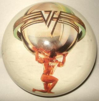 Rare " Eddie Van Halen " 1986 5150 Evh Tour Souvenir Lucite Paperweight