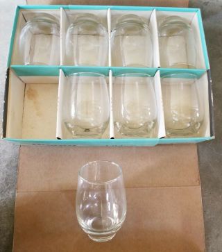 Vintage Libbey Tempo Set Of 8 12 Oz Glass Tumbler Ball Crystal Nos Glasses