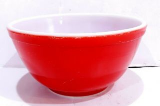 Early Antique Vintage Pyrex Red Primary Color Mixing Bowl A - 4 T M Reg.  Usa 402