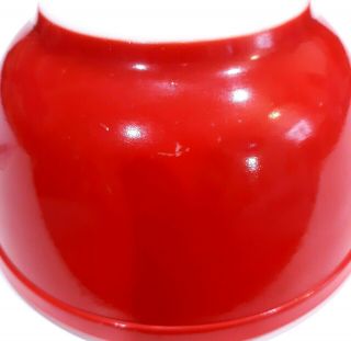 EARLY ANTIQUE VINTAGE PYREX RED PRIMARY COLOR MIXING BOWL A - 4 T M REG.  USA 402 7