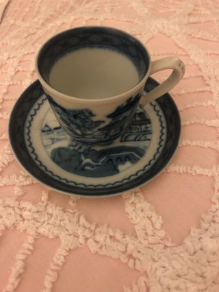 Mottahedeh Vista Allegre Blue Canton Tea Cup And 4.  75 " Saucer Hc105