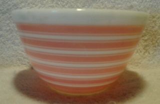 Rare Vintage Pyrex Pink Stripe 401 Mixing Bowl 1 1/2 Qt
