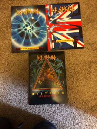 Def Leppard Tour Program Hysteria,  And 7 Day Weekend Tours,  3 Total Near
