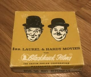 Vintage 8mm Laurel & Hardy Movie Film 800 - 30 Big Business W/ Box