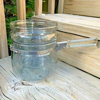 Vintage Pyrex Double Boiler Clear Glass Pot 6763 No Lid