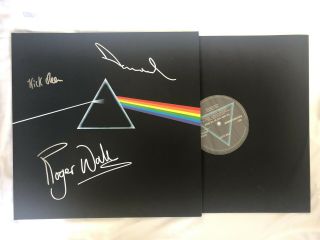 David Gilmour Roger Waters Nick Mason Signed Vinyl The Wall Dark Side 1