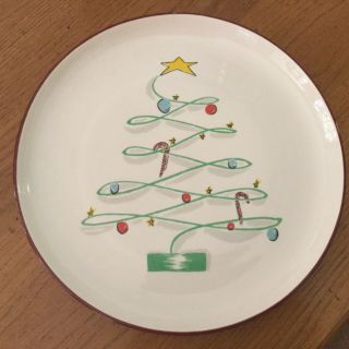 Vintage Winfield Ware China Dinner Plate,  Abstract Christmas Tree.