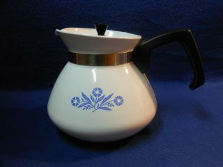 Vintage  Corning Ware Cornflower Blue 6 Cup Teapot / Tea Kettle W/ Lid