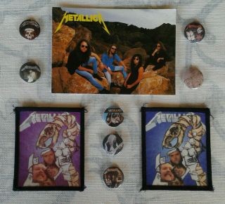 Metallica Collectors Bundle Patches Badges Postcard X10 Vintage 234