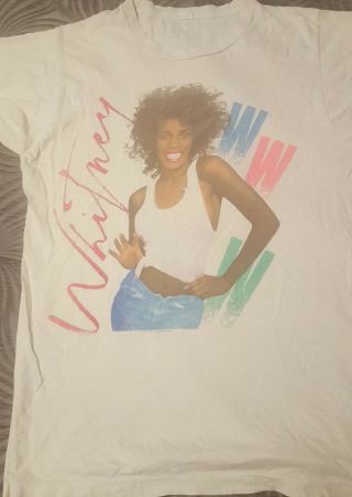Whitney Houston Moment Of Truth Tour T - Shirt M 1987