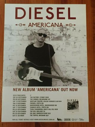 (johnny) Diesel Rare Aussie/oz Promo Tour Poster