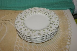 7 English Staffordshire Sterling Forget Me Not Meakin J & G Bread Plates 6 "