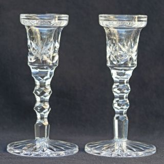 2 Waterford Crystal Lismore 6” Candlesticks Candle Holders / No Box