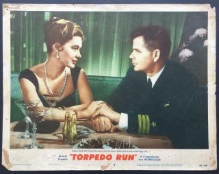 Glenn Ford Ernest Borgnine D.  Jones In Submarine Torpedo Run 3 Lobby Card 2195