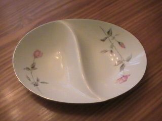 " Dawn Rose " China - Split Serving Tray,  Creamer,  And Serving Bowl