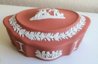 Terracotta Brick - Colored Lidded Oval Box Wedgwood Jasperware