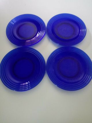 Gorgeous Bormiolo Rocco Forum Saphir Cobalt Blue Glass Salad Plates Set Of 4