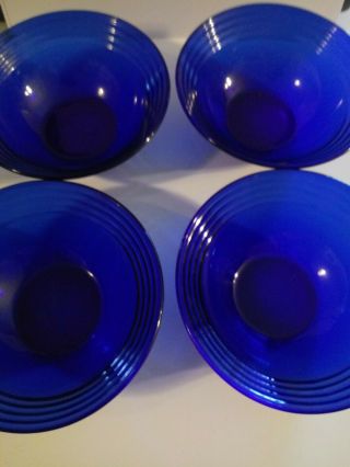 Gorgeous Bormiolo Rocco Forum Saphir Cobalt Blue Glass Fruit Bowls Ring Edge