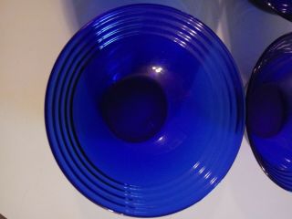 Gorgeous Bormiolo Rocco Forum Saphir Cobalt Blue Glass Fruit Bowls Ring Edge 2