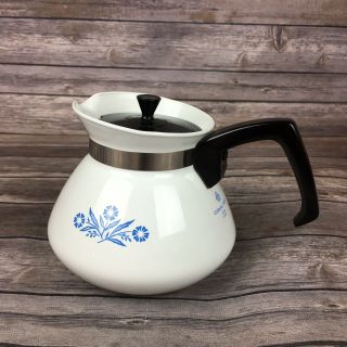 Vintage Corning Ware Coffee Pot Tea Pot Teapot 6 Cup P - 104 Blue Cornflower Euc