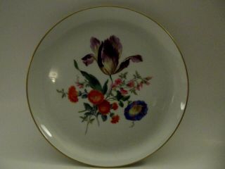 Meissen Floral Porcelain Plate Marked & Numbered